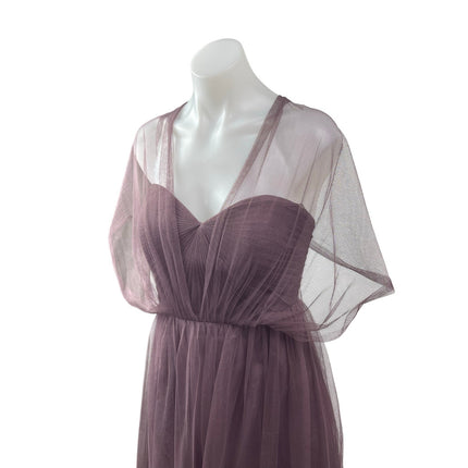 Jenny Yoo Mesh Sheer Tulle Cape Sleeve Convertible Mini Cocktail A-Line Dress 8