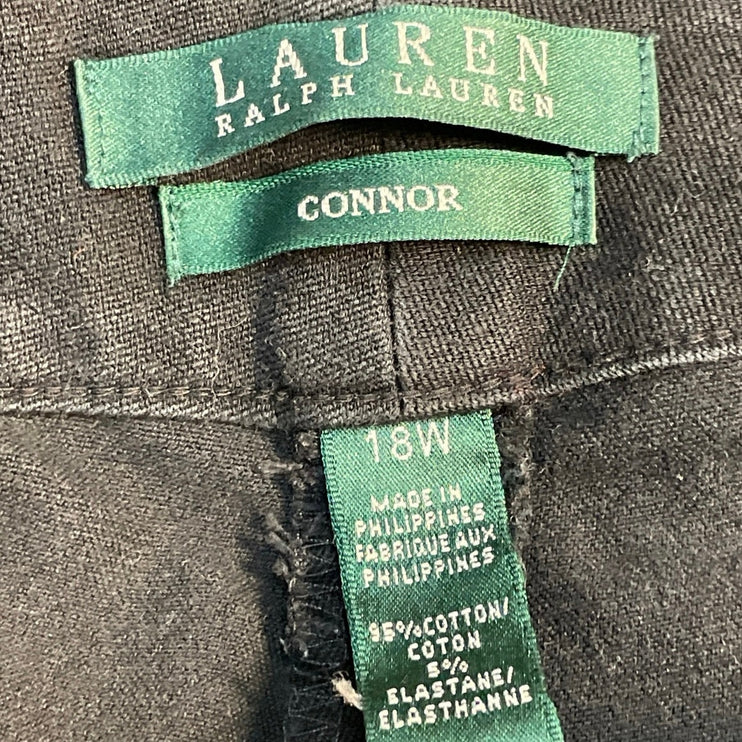Lauren Ralph Lauren Conor Women's Black Straight Leg Trousers Pants Size 18W
