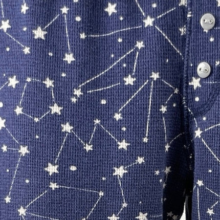 PJ Salvage Women's Gray Blue Constellation Star Long Sleeve Pajama Set Size S