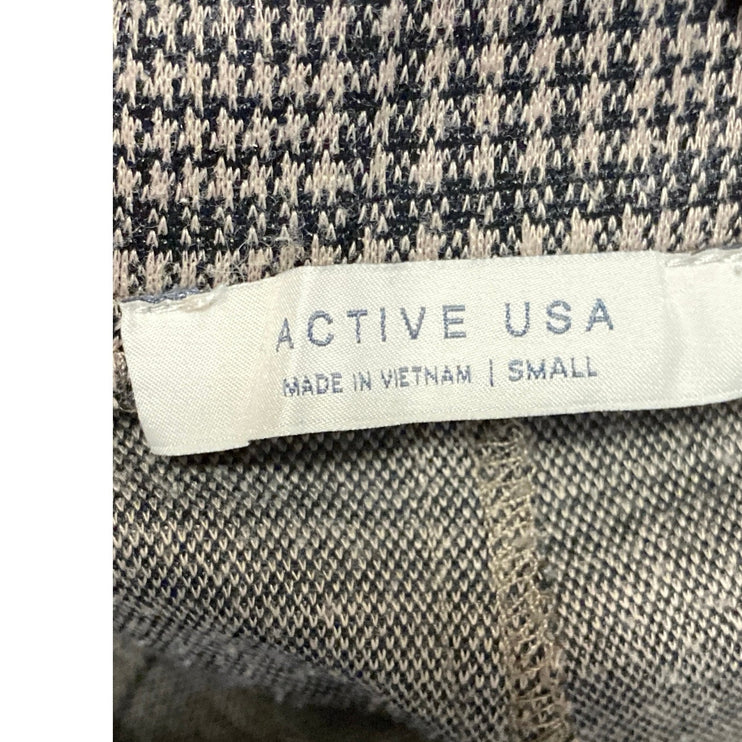 Active USA Women's Plaid Check High Rise Bootcut Flare Trousers Dress Pants Sz S