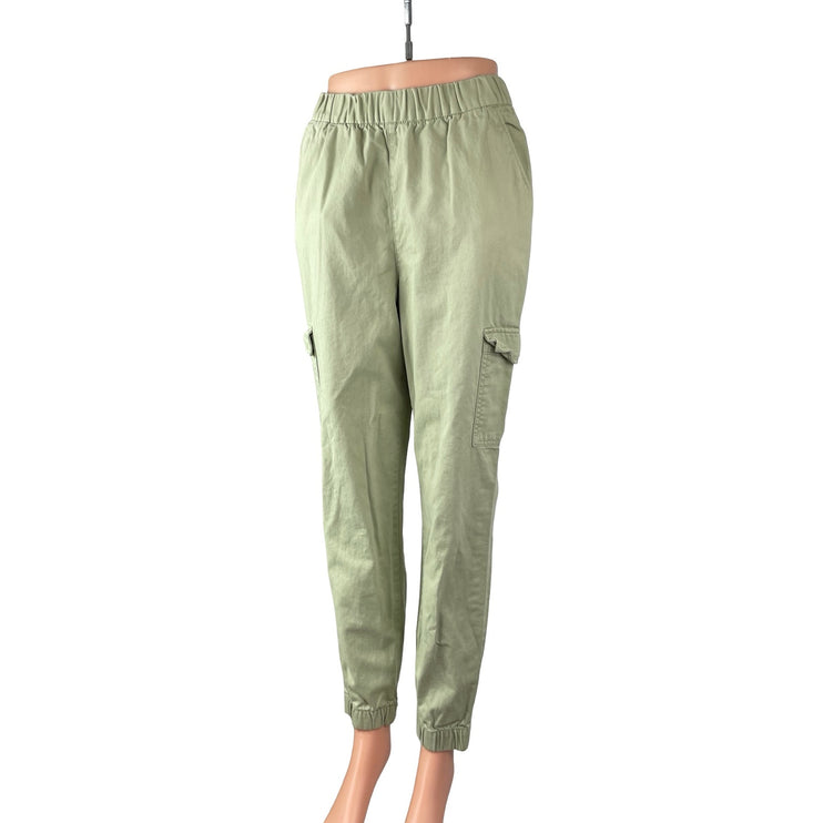 H&M Women's Green High Rise Pull On Tapered Cargo Jogger Trousers Pants Size 4