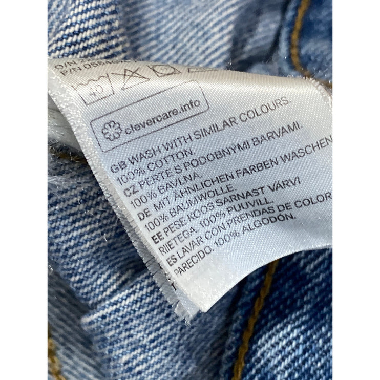 H&M Divided Women's Blue Long Sleeve Button Down Trucker Denim Coat Jacket Sz 4