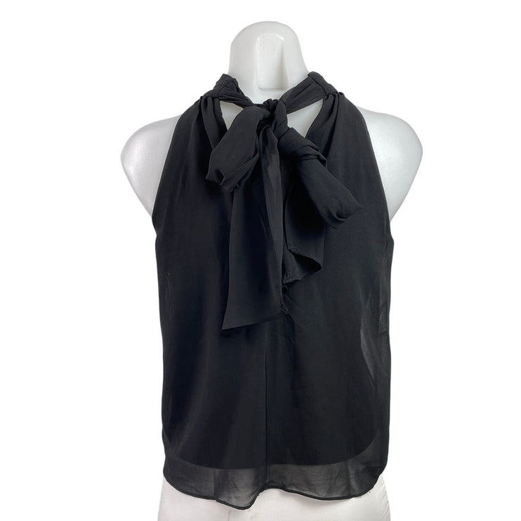 1.State Women's Black Sleeveless Halter Tie Neck Casual Blouse tank Top Size XS