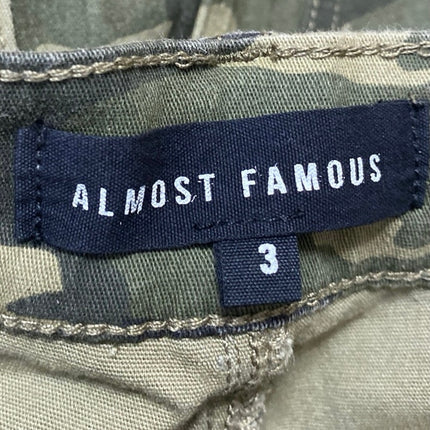 Almost Famous Women's Green Camo Camouflage Belted Skinny Bemuda Cargo Shorts 3