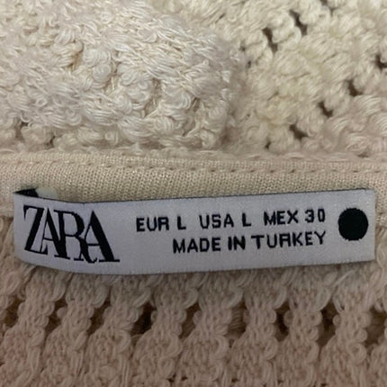 Zara Yellow Floral Crochet Knit Sunflower Sleeveless Camisole Tank Crop Top L