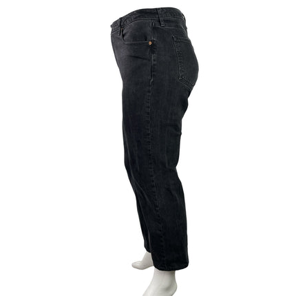 Abercrombie & Fitch 90's Relaxed Black High Rise Straight Denim Jeans Pants 14