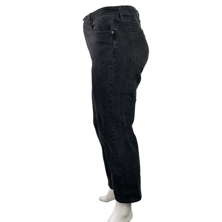 Abercrombie & Fitch 90's Relaxed Black High Rise Straight Denim Jeans Pants 14