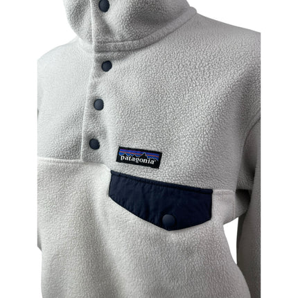 Patagonia Synchilla Snap-T Fleece Women's White Long Sleeve Sweater Top Size S
