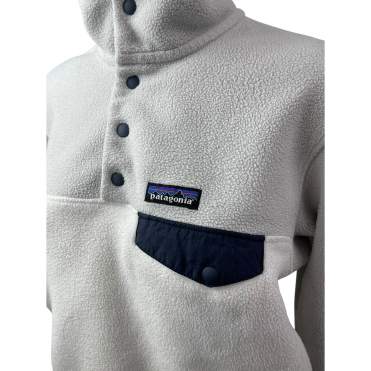 Patagonia Synchilla Snap-T Fleece Women's White Long Sleeve Sweater Top Size S