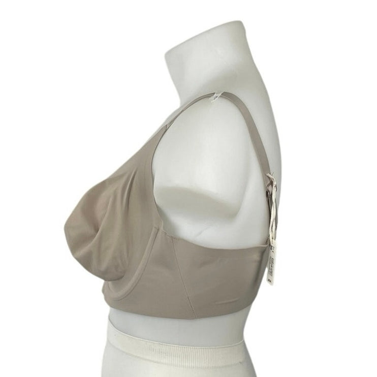 NEW Aerie Smoothez Unline Khaki Sleeveless Lingerie Hook Eye Plunge Bra Top 40DD