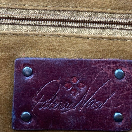 Patricia Nash Red Baku Leather Italian Convertible Chain Crossbody Purse Handbag