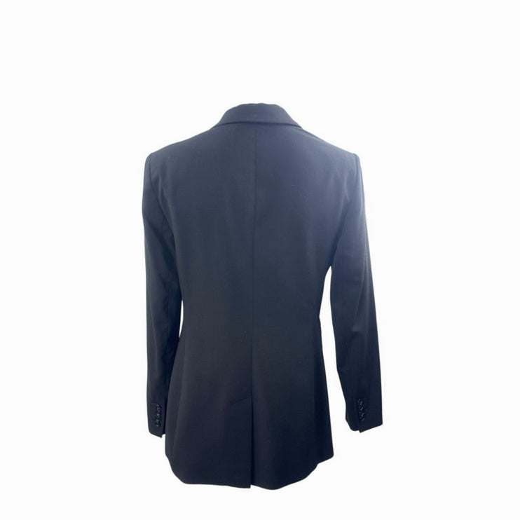 Banana Republic Women's Black Wool Long Sleeve Notch Lapel Blazer Coat Jacket 6