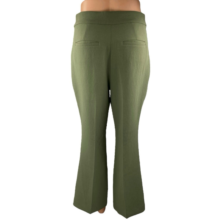 Aritzia Wilfred Olive Green High Waisted Flared Bootcut Trousers Dress Pants 4