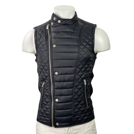 Zara Men's Black Sleeveless Zip Up Pocket Quilted Puffer Vest Coat Jacket Size S