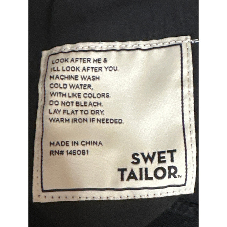 Swet Tailor Women's Black High Waisted Casual Wide Leg Denim Jeans Shorts Sz 32