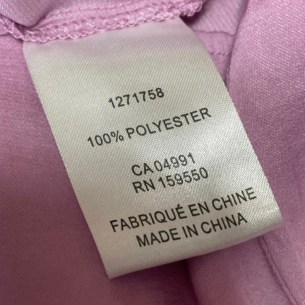 Maison D Amelie Women's Pink Purple Ruffle Pleated Mock Neck Blouse Top Size S
