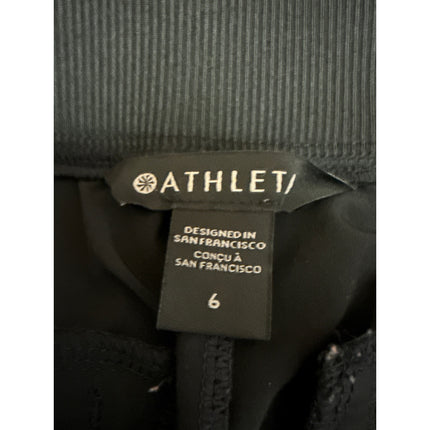 Athleta Women's Black High Rise Straight Tapered Pockets Trousers Dress Pants 6