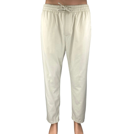 Zara Men's Cream Beige Knit Drawstring Tapered Trousers Sweat Pants Size XL