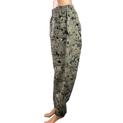 Gymshark Lifting Oversized Women's Brown Printed Woven Jogger Trouser Pants Sz S