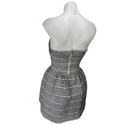Wow Couture Black White Sleeveless Strapless Mini Babydoll Fit & Flare Dress S