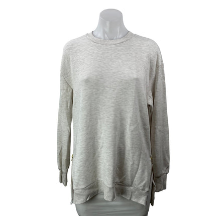 Varley Heather Gray Long Sleeves Side Zip Oversized Pullover Sweater Top Size S
