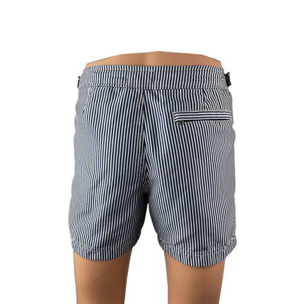 Abercrombie & Fitch Women's Blue White Stripe High Waisted Bermuda Shorts Size S