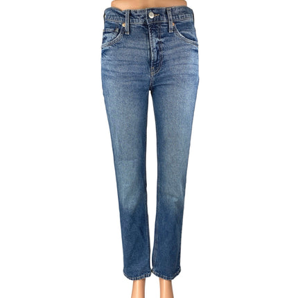 GAP 90's Loose Women's Blue Mid Rise Straight Leg Slim Denim Jeans Pants Size 24