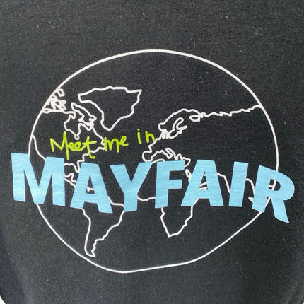 Mayfair Women's Black Long Sleeve Graphic Hooded Hoodie Sweatshirt Top One Size