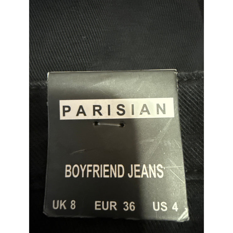 NEW Parisian Black Distressed Skinny High Waist Boyfriend Denim Jeans Pants Sz 8