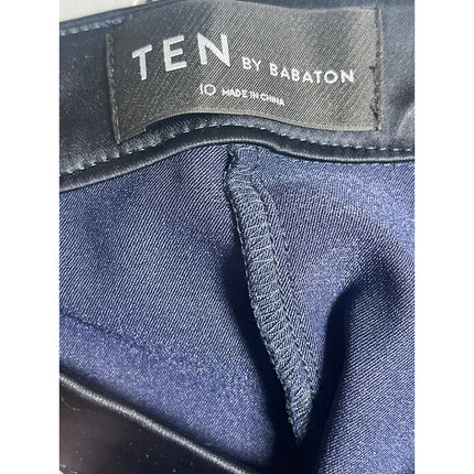 Aritzia Ten by Babaton Women's Black Satin Straight Leg Trousers Dress Pants 10