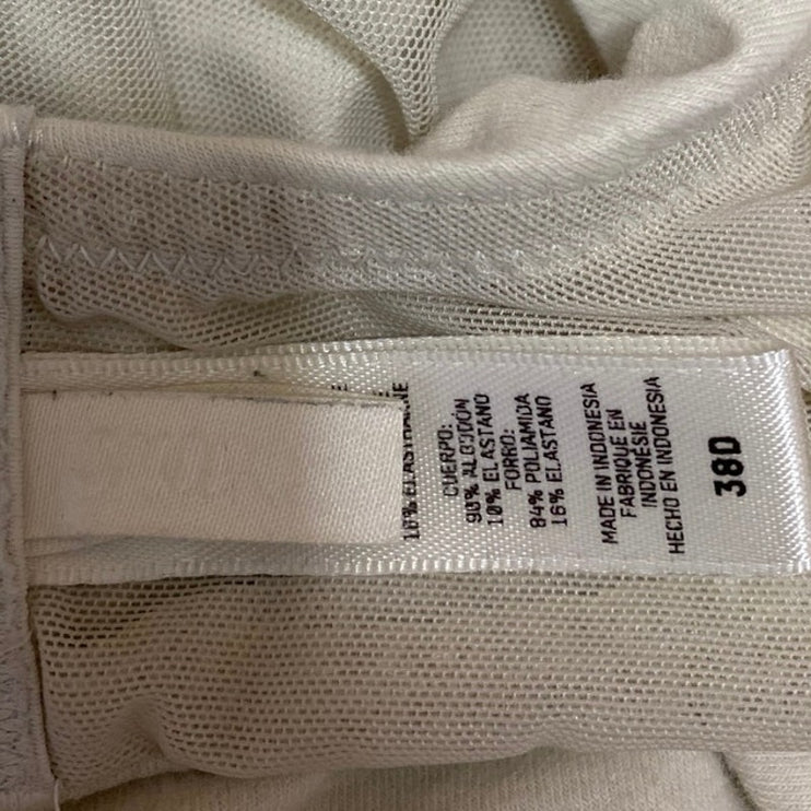 Skims Women's Cream Underwired Adjustable Strap Unpadded Push Up Bra Size 38D