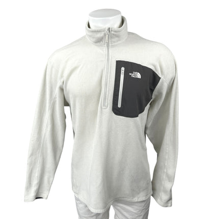 The North Face Polartec Men's White Fleece Long Sleeve 1/4 Zip Sweatshirt Top XL