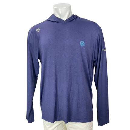 Greyson Men's Blue Long Sleeve Hoodie Hooded T Shirt Tee Pullover Top Size XL