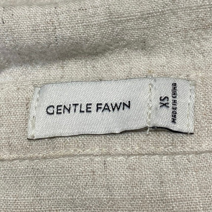Gentle Fawn Cream Linen LOng Sleeve Colalr Button Down Wide Leg Shirt Romper XS