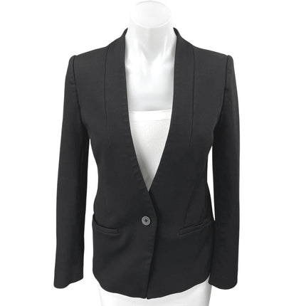 Madewell Women's Black Long Sleeve Collarless Pocket Blazer Coat Suit Jacket 4