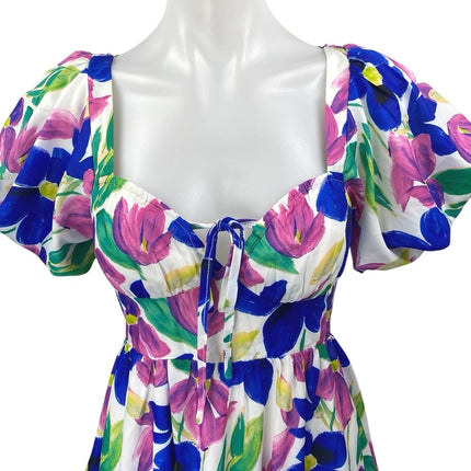 Princess Polly Multicolor Short Puff Sleeve Cutout Mini Fit & Flare Dress Size 4
