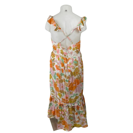 Asos Design Multicolor Floral Ruffle Tiered Maxi Tank Flare A-Line Sun Dress 16