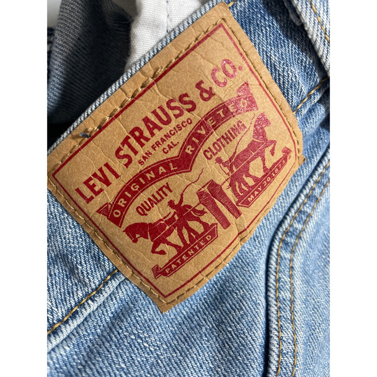 Levi's Womens Light Blue Distressed Raw Frayed Hem Straight Denim Jeans Pants 25