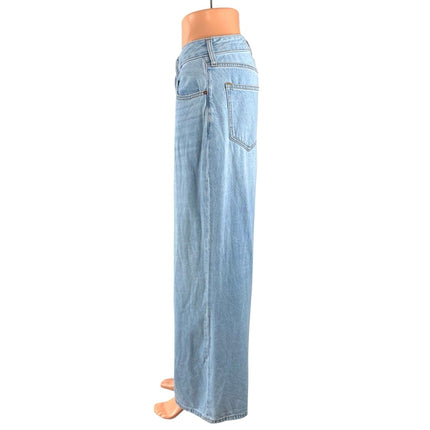 Abercrombie & Fitch Light Blue High Rise Palazzo Wide Leg Denim Jeans Pants 27