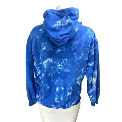 Call Your Mother Blue Tie Dye Skeleton Hooded Hoodie Sweatshirt Sweater Top S