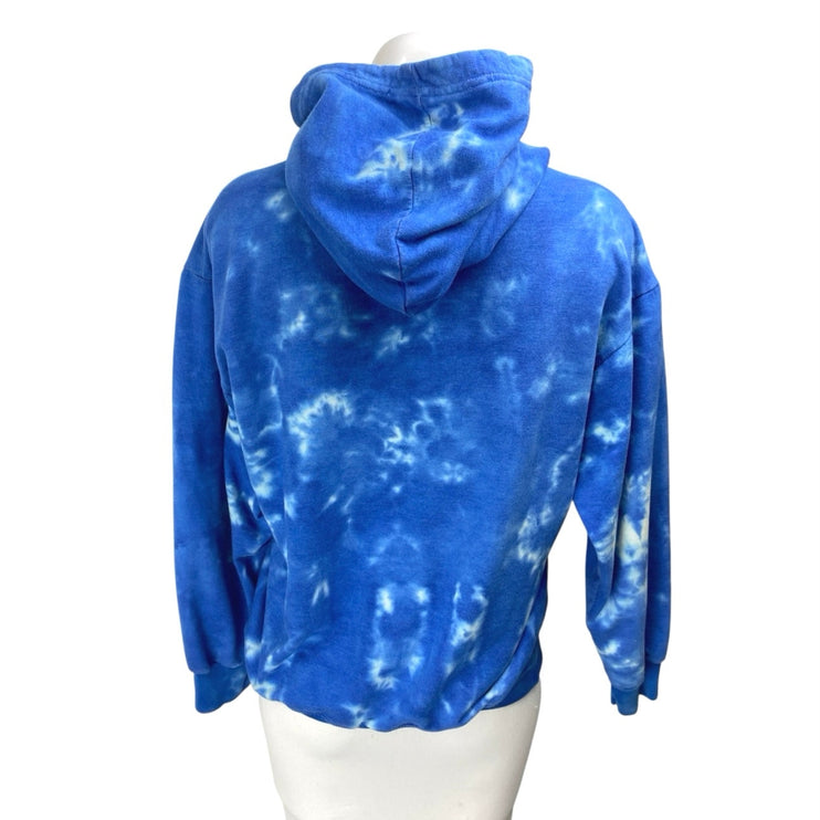 Call Your Mother Blue Tie Dye Skeleton Hooded Hoodie Sweatshirt Sweater Top S
