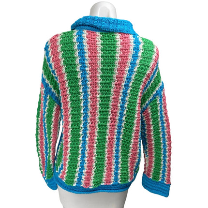 Zara Women's Multicolor Striped Long Sleeve Button Down Cardigan Sweater Top S