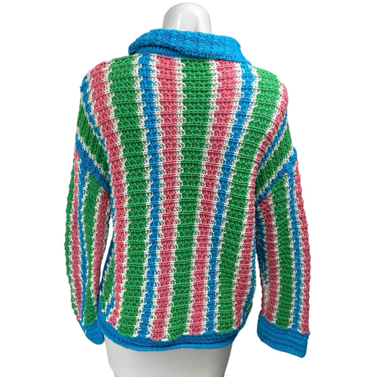 Zara Women's Multicolor Striped Long Sleeve Button Down Cardigan Sweater Top S