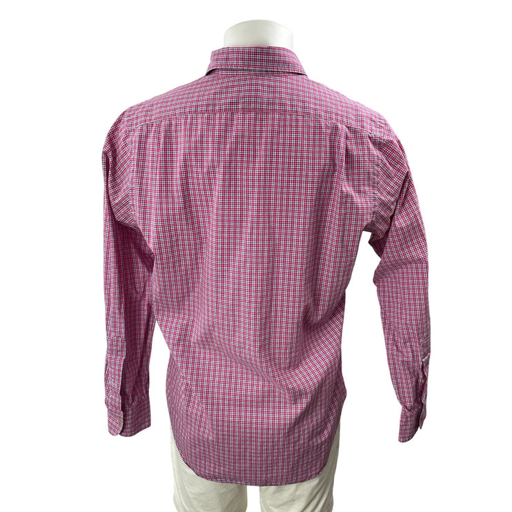 Polo Ralph Lauren Men's Red Check Plaid Long Sleeve Button Down Shirt Top Size M