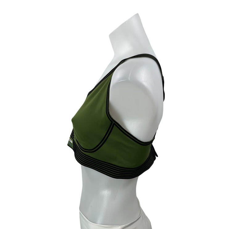 Adam Selman Sport Bonded Active Green Crossback Athletic Sports Bra Size L