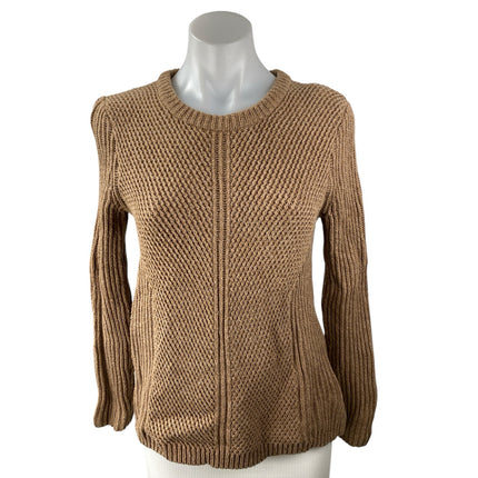 Madewell Women's Brown Chunky Rib Knit Crewneck Long Sleeve Sweater Top Size S