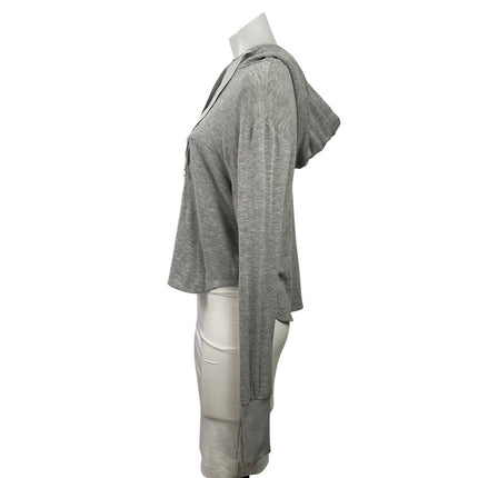 Heroine Sport Women's Gray Long Sleeve Hoodie Hooded Boxy Sweatshirt Top Size XS