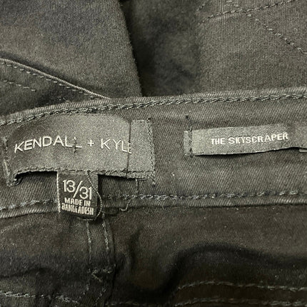 Kendall + Kylie Skycaper Black High Waist Raw Hem Skinny Denim Jeans Pants 13/31