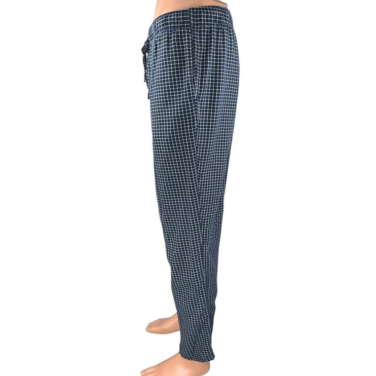 J.Crew Men's Blue Checkered Flannel Straight Leg Lounge Sleep Pajama Pants 36x38