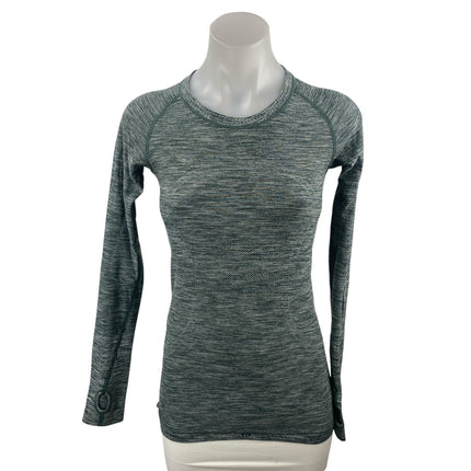 Lululemon Women Gray Heather Long Sleeve Yoga Workout Athletic T Shirt Tee Top 4
